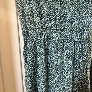 Green and White Patterned Romper